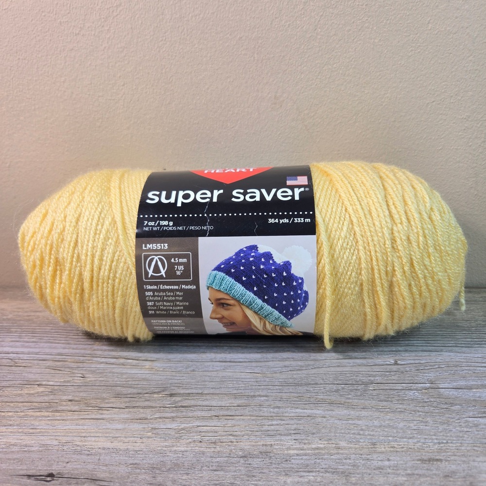 Red Heart Super Saver Yarn Cornmeal Yellow Worsted Medium 4 Acrylic 7oz 364yd